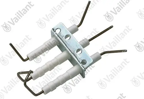 Vaillant Elektrode mit mehreren Anschlussstiften, zur Zündung und Überwachung verwendet, in standardisierter Bauform.